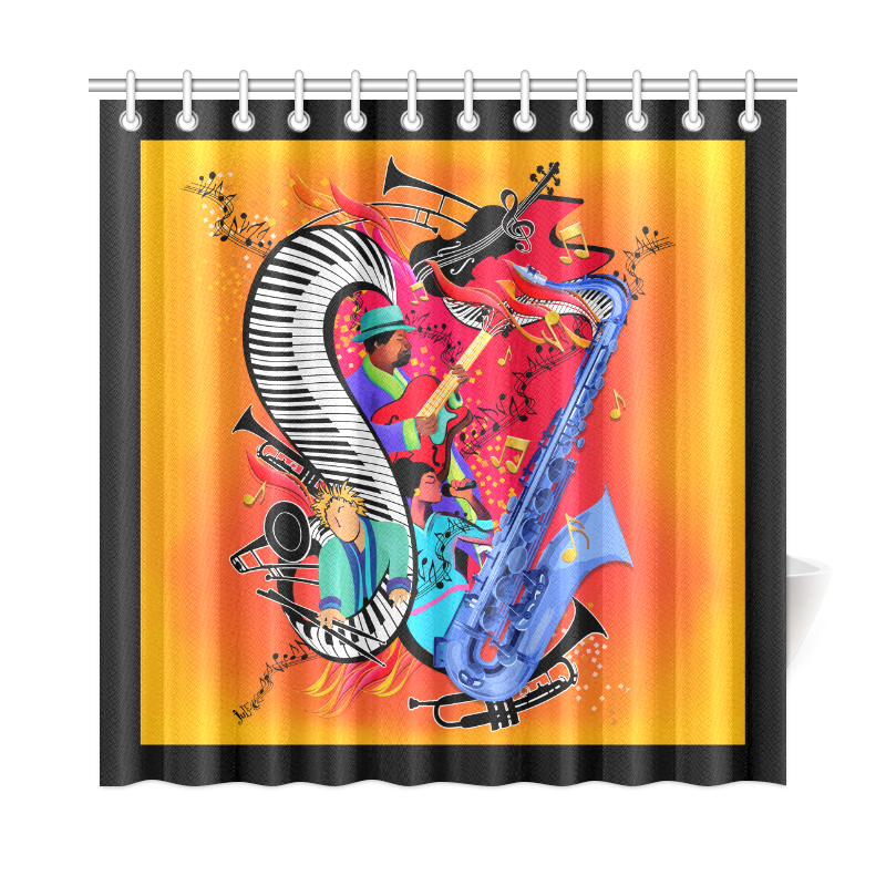 Jazz Festival Colorful Shower Curtain by Juleez Shower Curtain 72"x72"