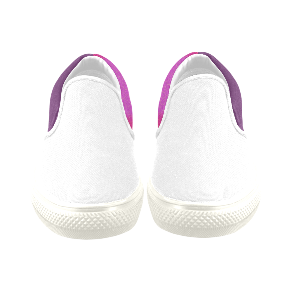 Designers Mermaid shoes pink purple Slip-on Canvas Shoes for Kid (Model 019)