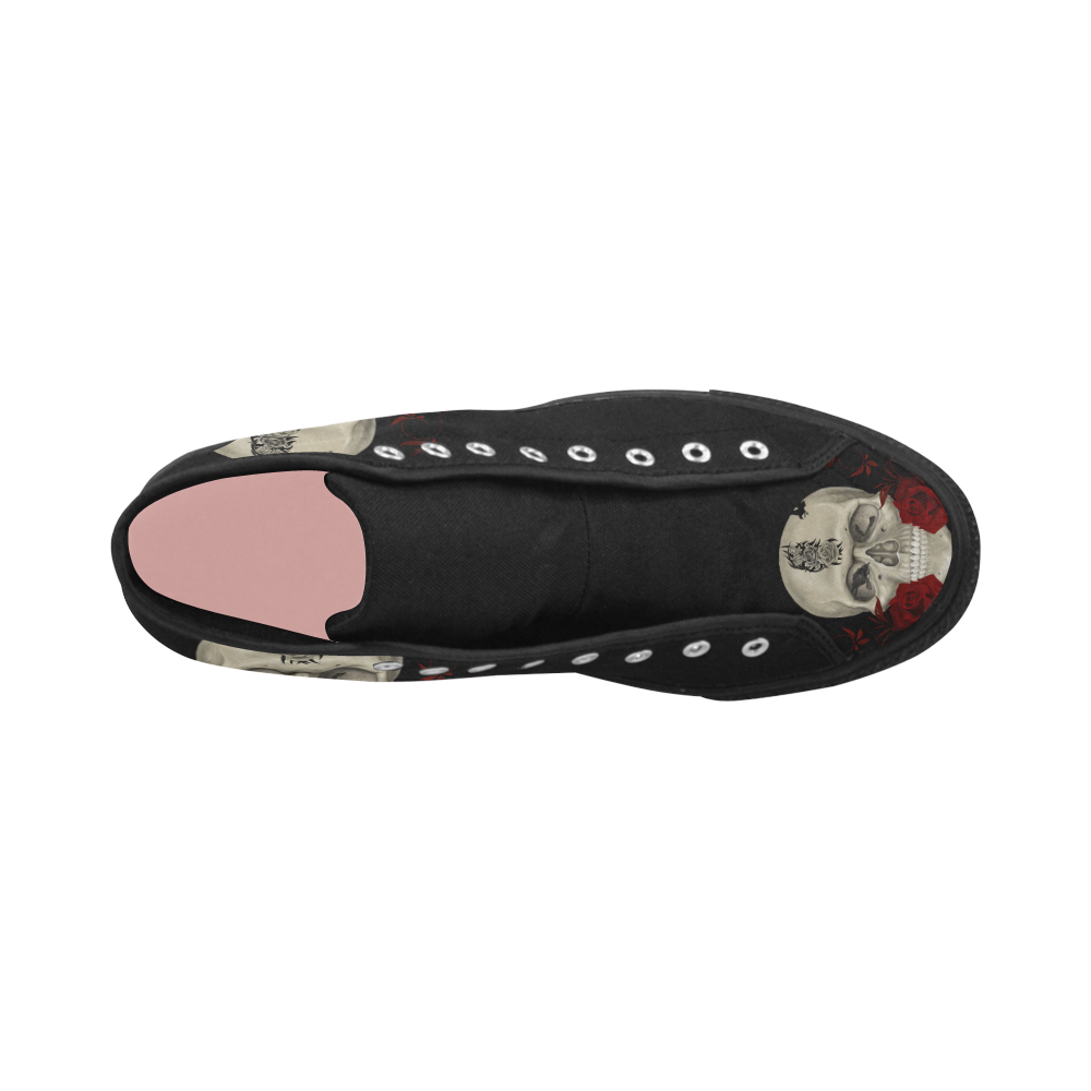 Gothic Skull With Tribal Tatoo Vancouver H Women's Canvas Shoes (1013-1)