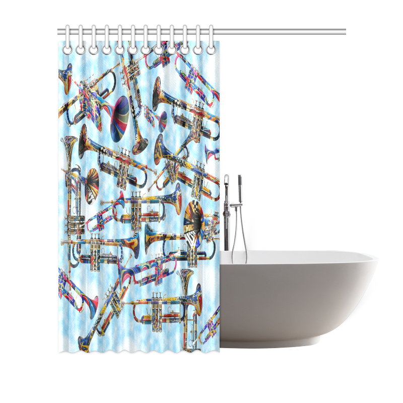 Colorful Trumpet Shower Curtain by Juleez Shower Curtain 72"x72"