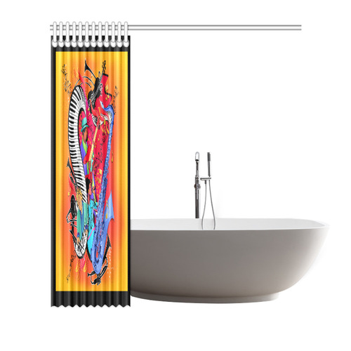 Jazz Festival Colorful Shower Curtain by Juleez Shower Curtain 72"x72"