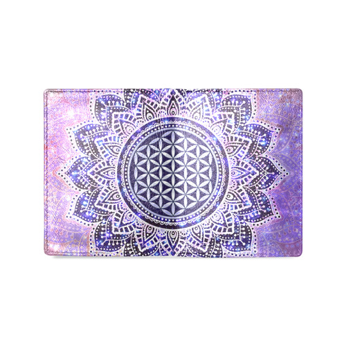 Flower Of Life Lotus Of India Galaxy Colored Men's Leather Wallet (Model 1612)