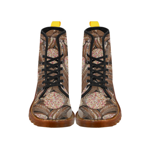 Chocolate Custom Canvas Boots For Men Model 1203H