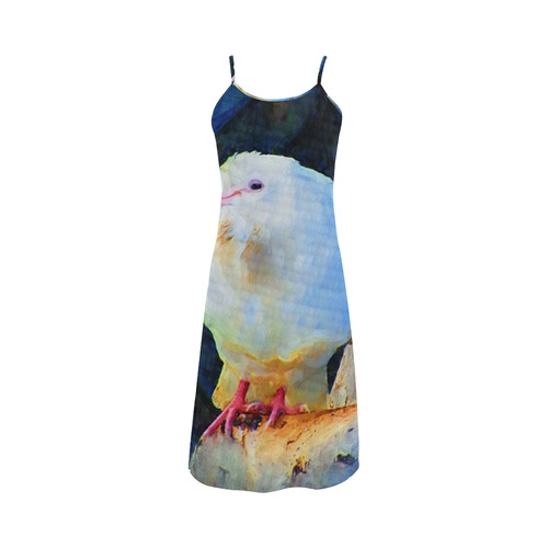 White Bird on Branch Alcestis Slip Dress (Model D05)