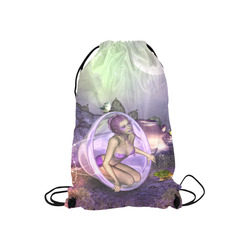 Cute fairy Small Drawstring Bag Model 1604 (Twin Sides) 11"(W) * 17.7"(H)