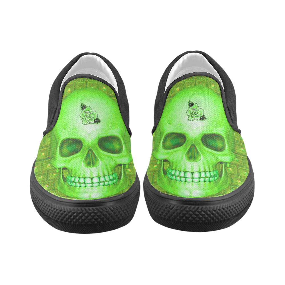 317 new Skull D by JamColors Men's Unusual Slip-on Canvas Shoes (Model 019)