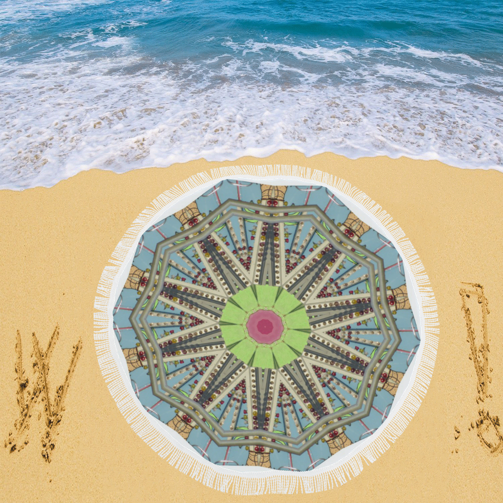 light mandala by Martina Webster Circular Beach Shawl 59"x 59"