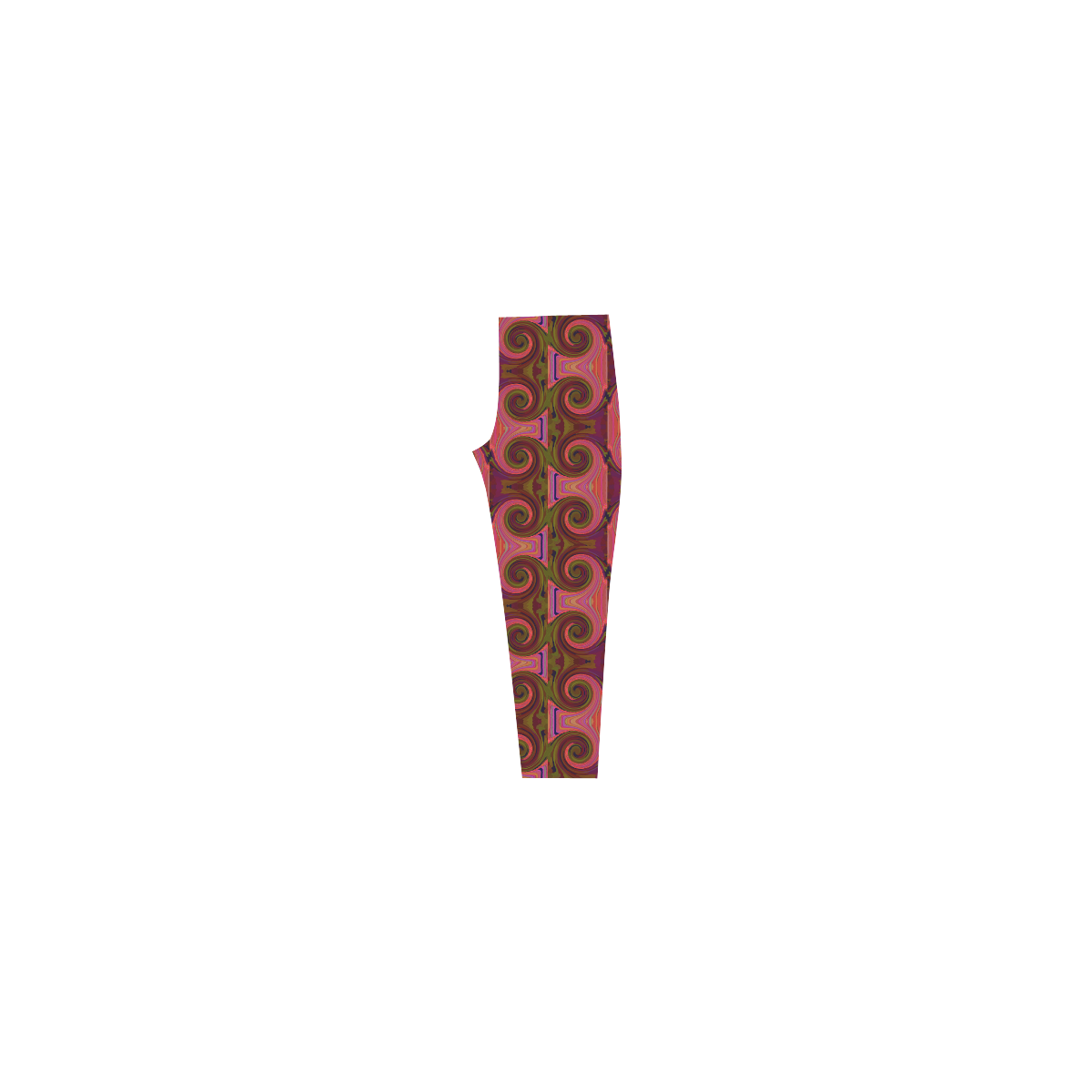 Swirls Pink Pattern Capri Legging (Model L02)