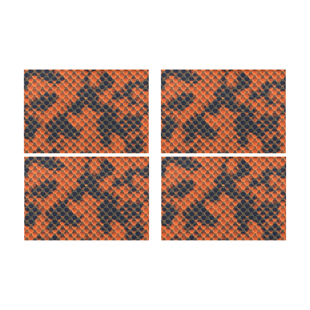 Snake Pattern A orange by JamColors Placemat 12’’ x 18’’ (Set of 4)