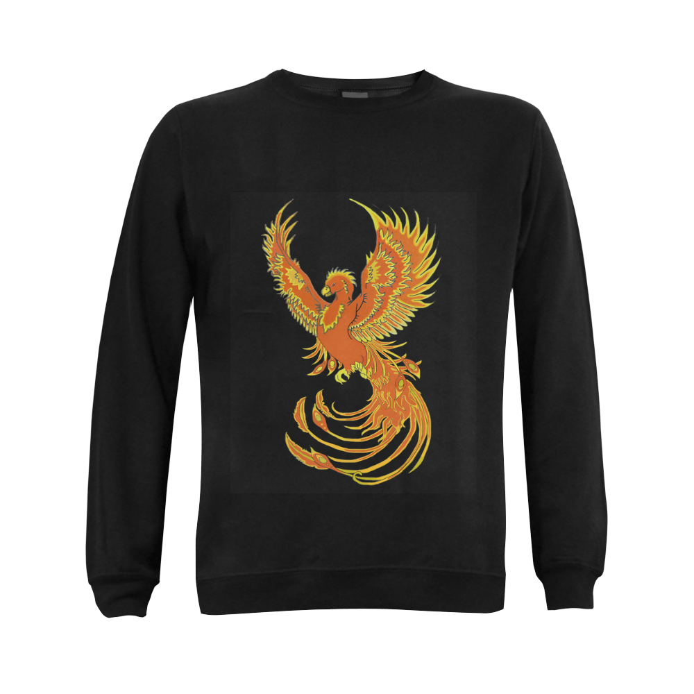 Phoenix Rising Black Gildan Crewneck Sweatshirt(NEW) (Model H01)