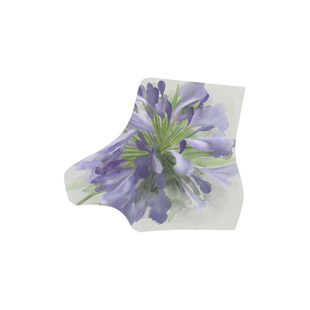 Delicate Purple Flower, floral watercolor Martin Boots For Men Model 1203H
