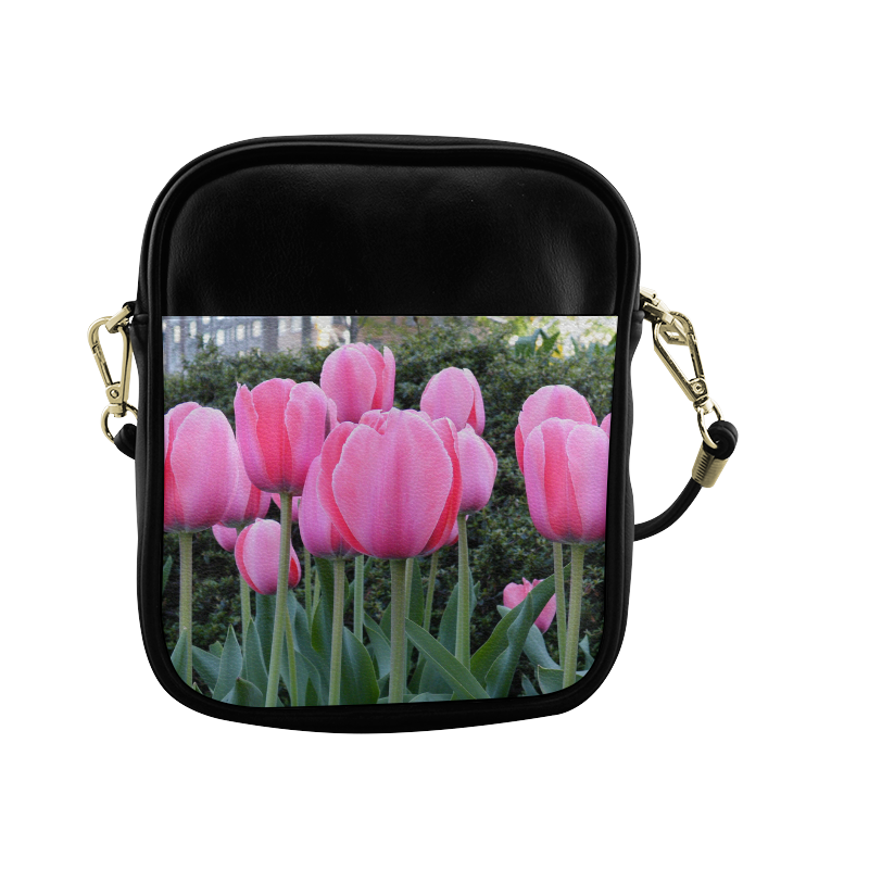 Pink  Spring Tulips Sling Bag (Model 1627)