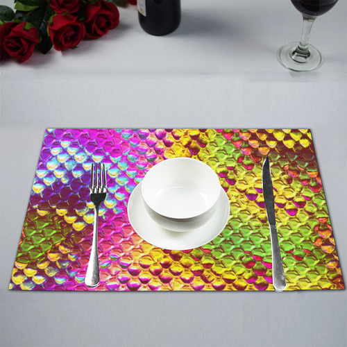 Chrome Snake Pattern B by JamColors Placemat 12’’ x 18’’ (Set of 2)