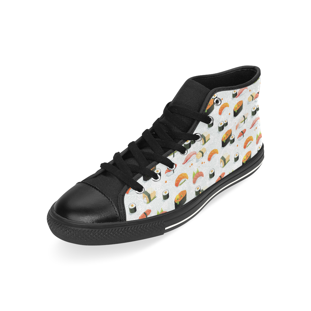 Sushi Lover High Top Canvas Women's Shoes/Large Size (Model 017)