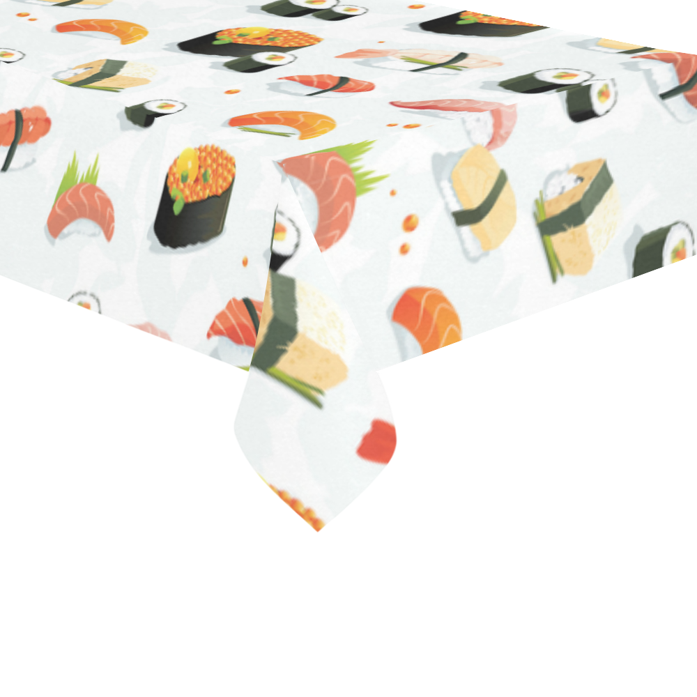 Sushi Lover Cotton Linen Tablecloth 60"x120"