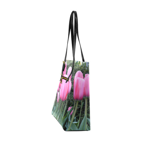 Pink Spring Tulips Euramerican Tote Bag/Small (Model 1655)
