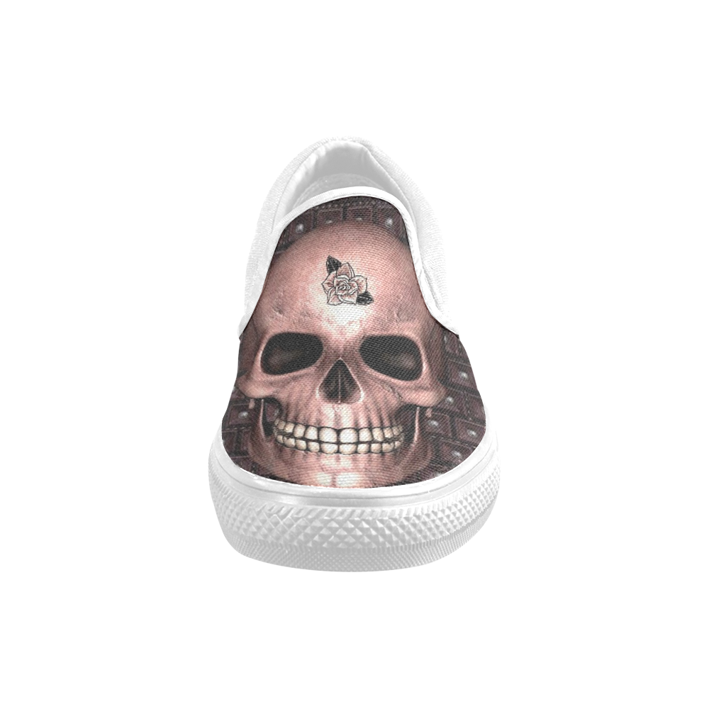 317 new Skull I by JamColors Men's Unusual Slip-on Canvas Shoes (Model 019)