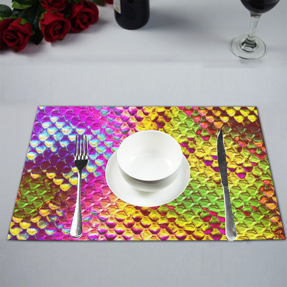 Chrome Snake Pattern B by JamColors Placemat 12’’ x 18’’ (Set of 4)