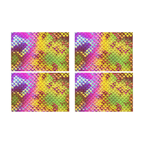 Chrome Snake Pattern B by JamColors Placemat 12’’ x 18’’ (Set of 4)