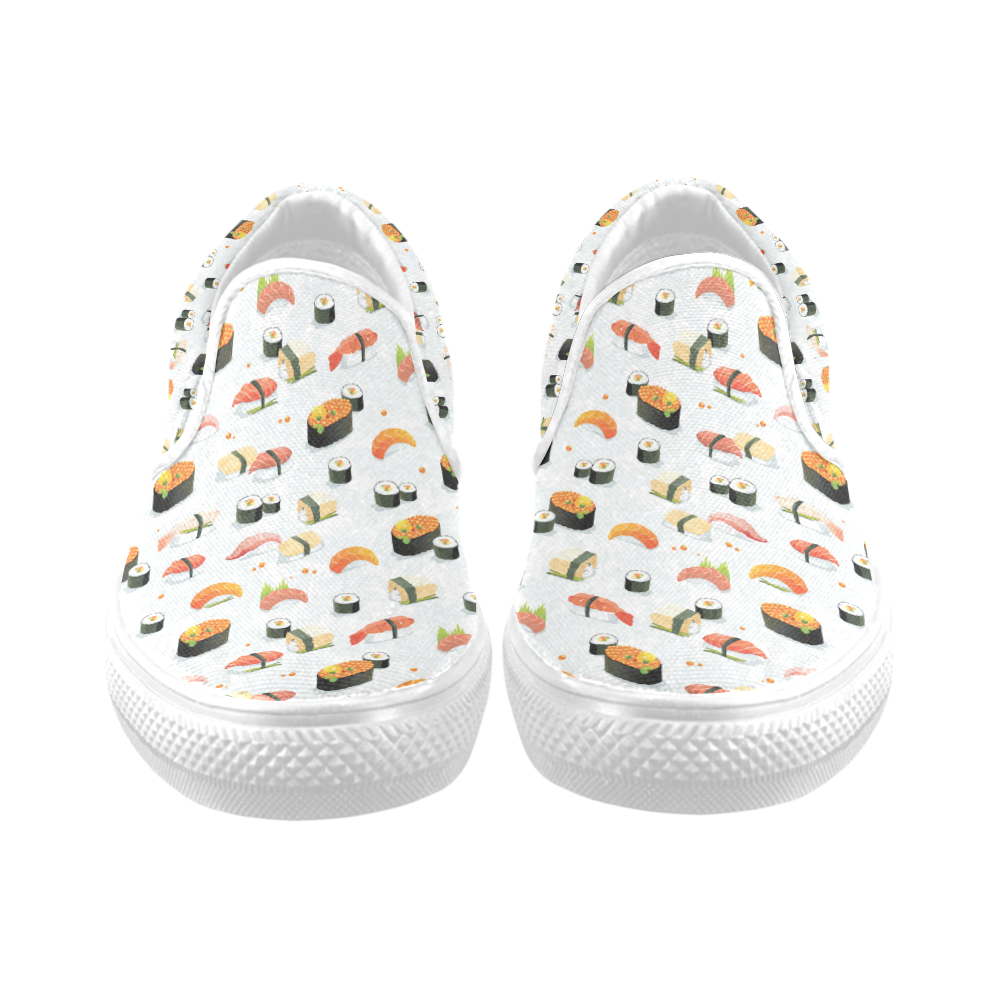 Sushi Lover Women's Unusual Slip-on Canvas Shoes (Model 019)