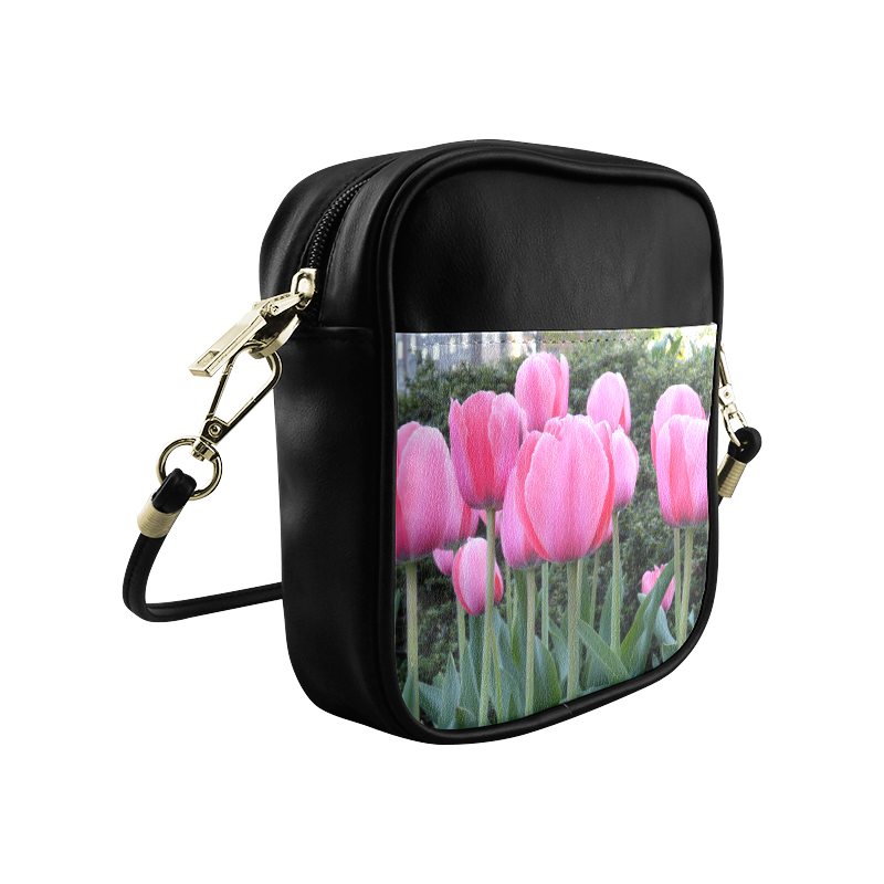 Pink  Spring Tulips Sling Bag (Model 1627)