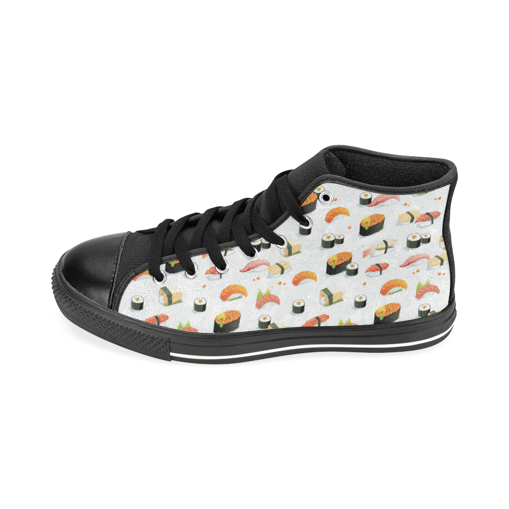 Sushi Lover High Top Canvas Women's Shoes/Large Size (Model 017)