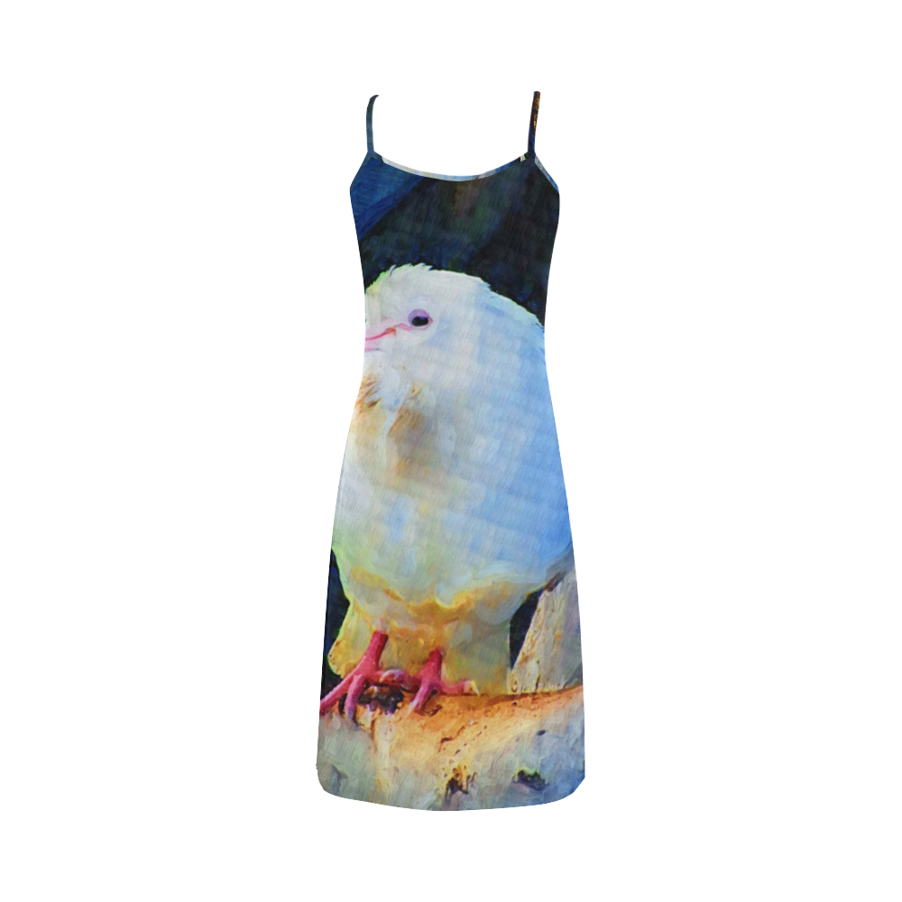 White Bird on Branch Alcestis Slip Dress (Model D05)