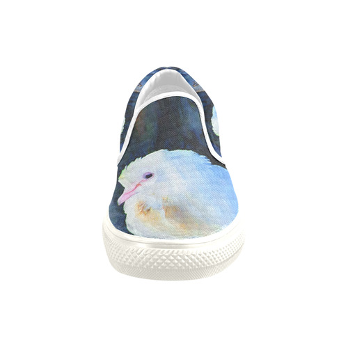 White Birds Slip-on Canvas Shoes for Kid (Model 019)
