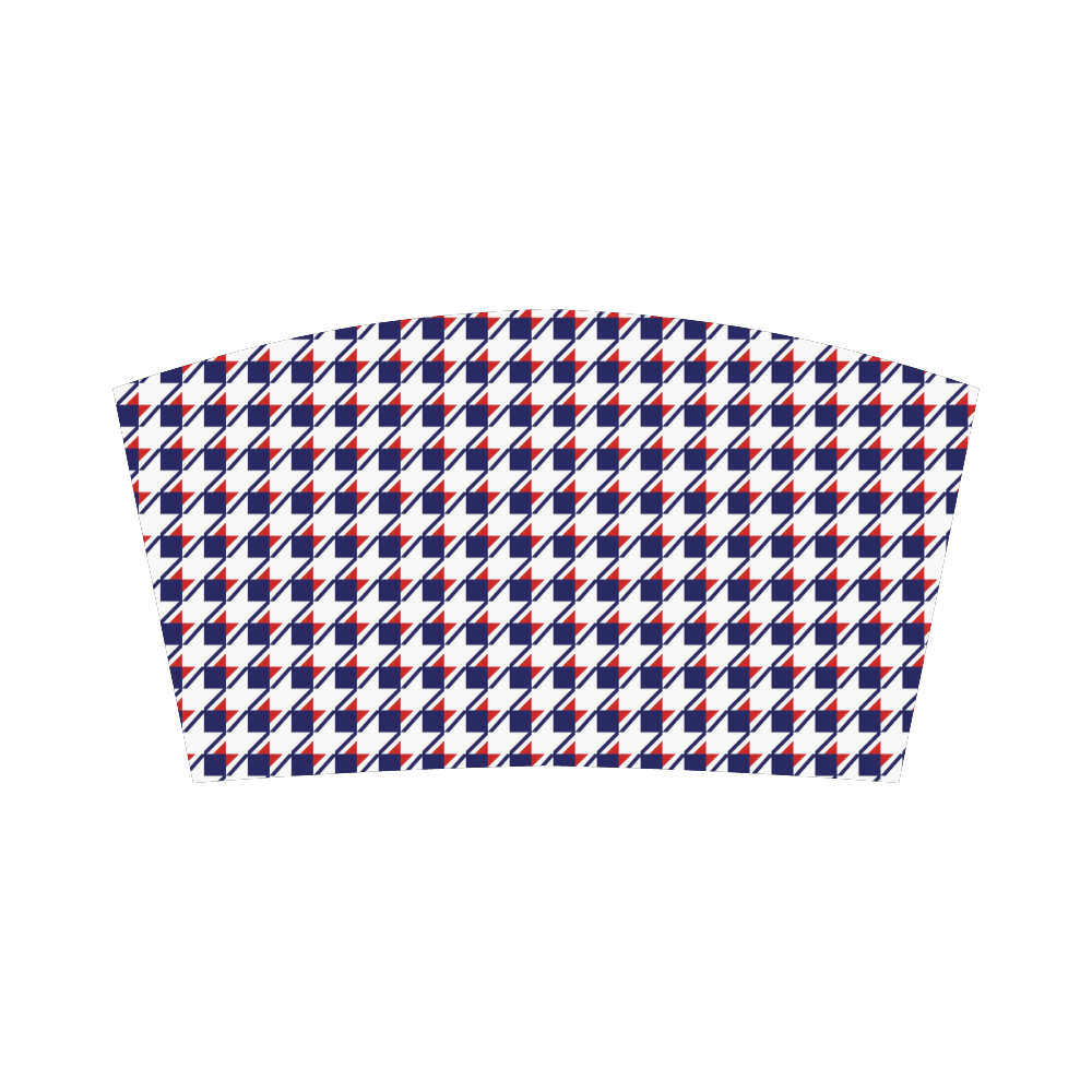 Red White Blue Houndstooth Bandeau Top