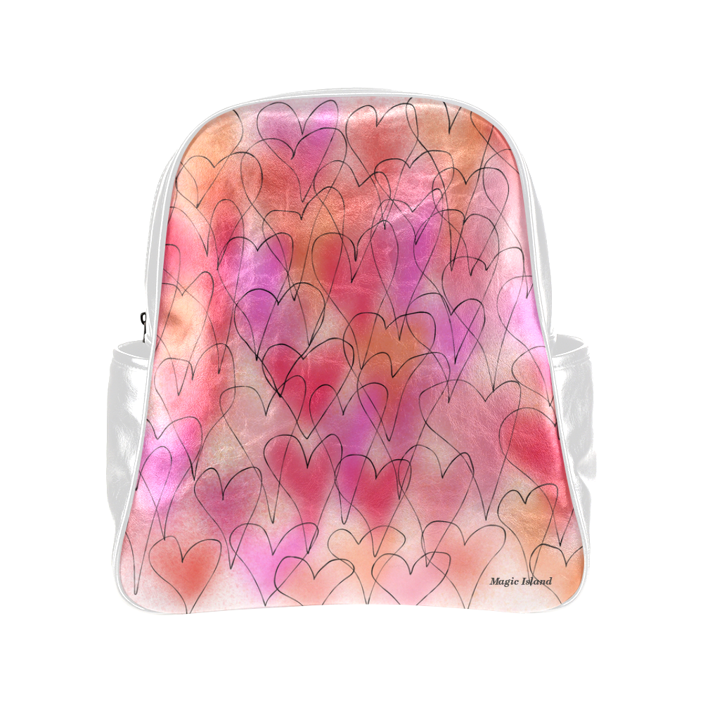 Hearts. Inspired by the Magic Island of Gotland. Multi-Pockets Backpack (Model 1636)