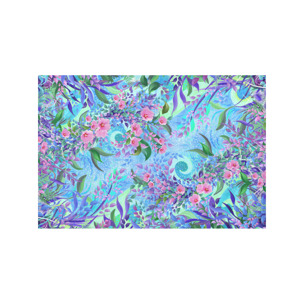 Blue Lavender Flower Field Print Placemat Set Placemat 12’’ x 18’’ (Set of 6)