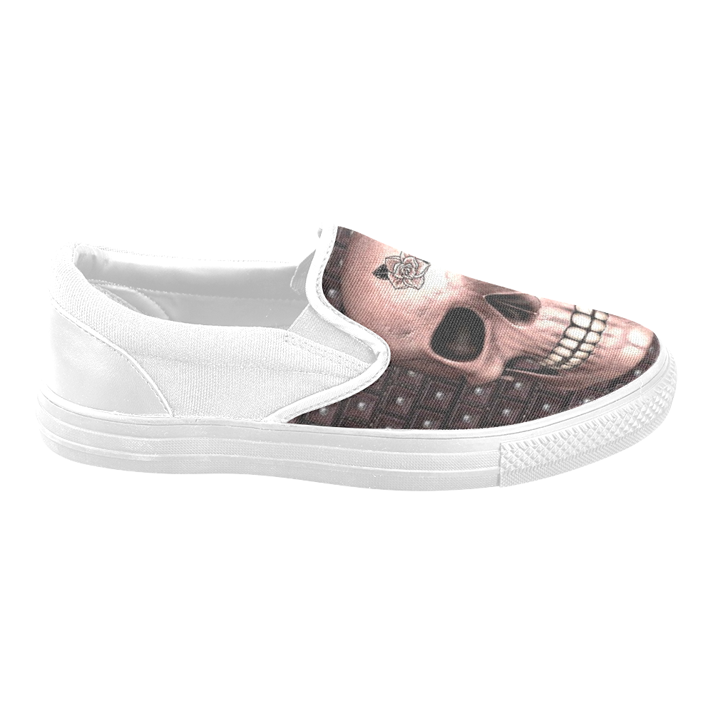 317 new Skull I by JamColors Men's Unusual Slip-on Canvas Shoes (Model 019)