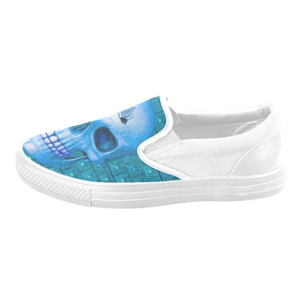317 new Skull B by JamColors Men's Unusual Slip-on Canvas Shoes (Model 019)