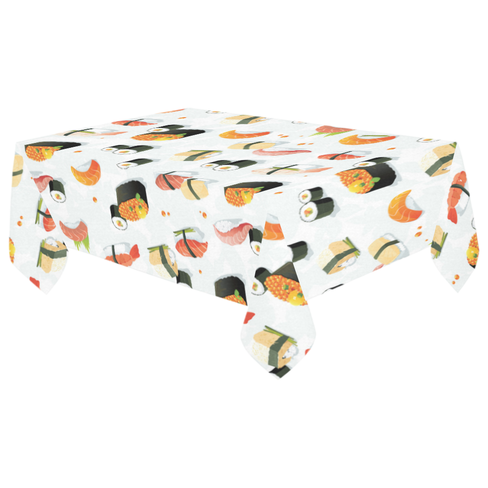 Sushi Lover Cotton Linen Tablecloth 60"x 104"
