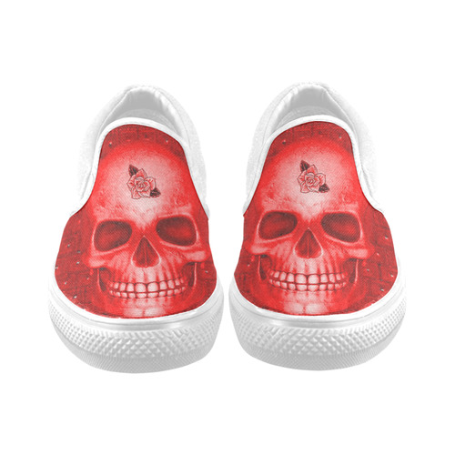 317 new Skull F  by JamColors Men's Unusual Slip-on Canvas Shoes (Model 019)