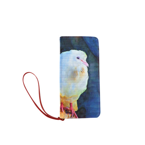 White Bird on Branch Women's Clutch Wallet (Model 1637)