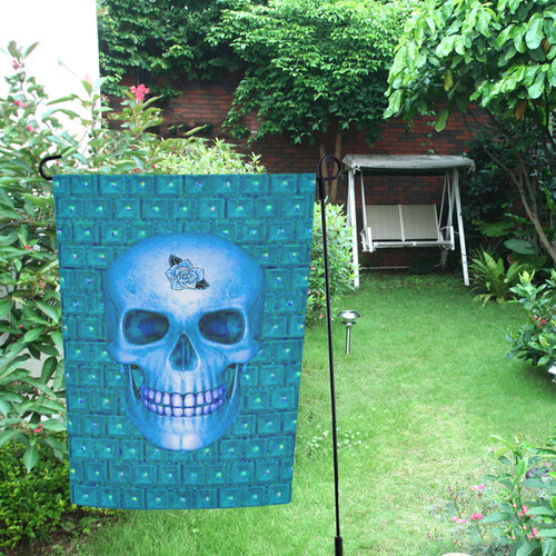 317 new Skull B by JamColors Garden Flag 12‘’x18‘’（Without Flagpole）