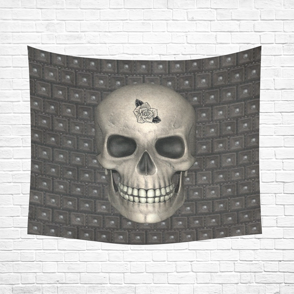 317 new Skull A by JamColors Cotton Linen Wall Tapestry 60"x 51"