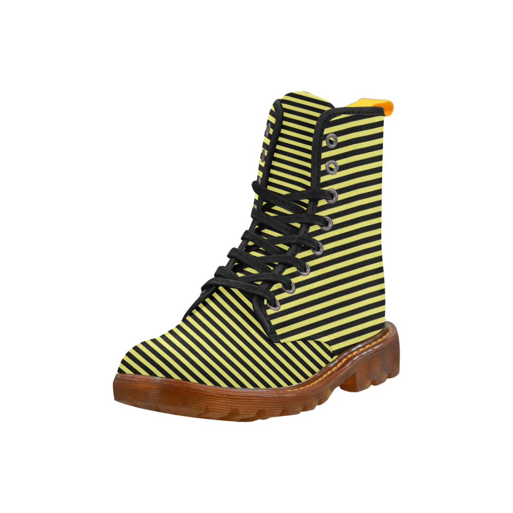 Black and Yellow Bee Stripes Martin Boots For Women Model 1203H
