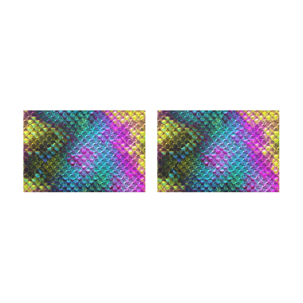 Chrome Snake Pattern A by JamColors Placemat 12’’ x 18’’ (Set of 2)