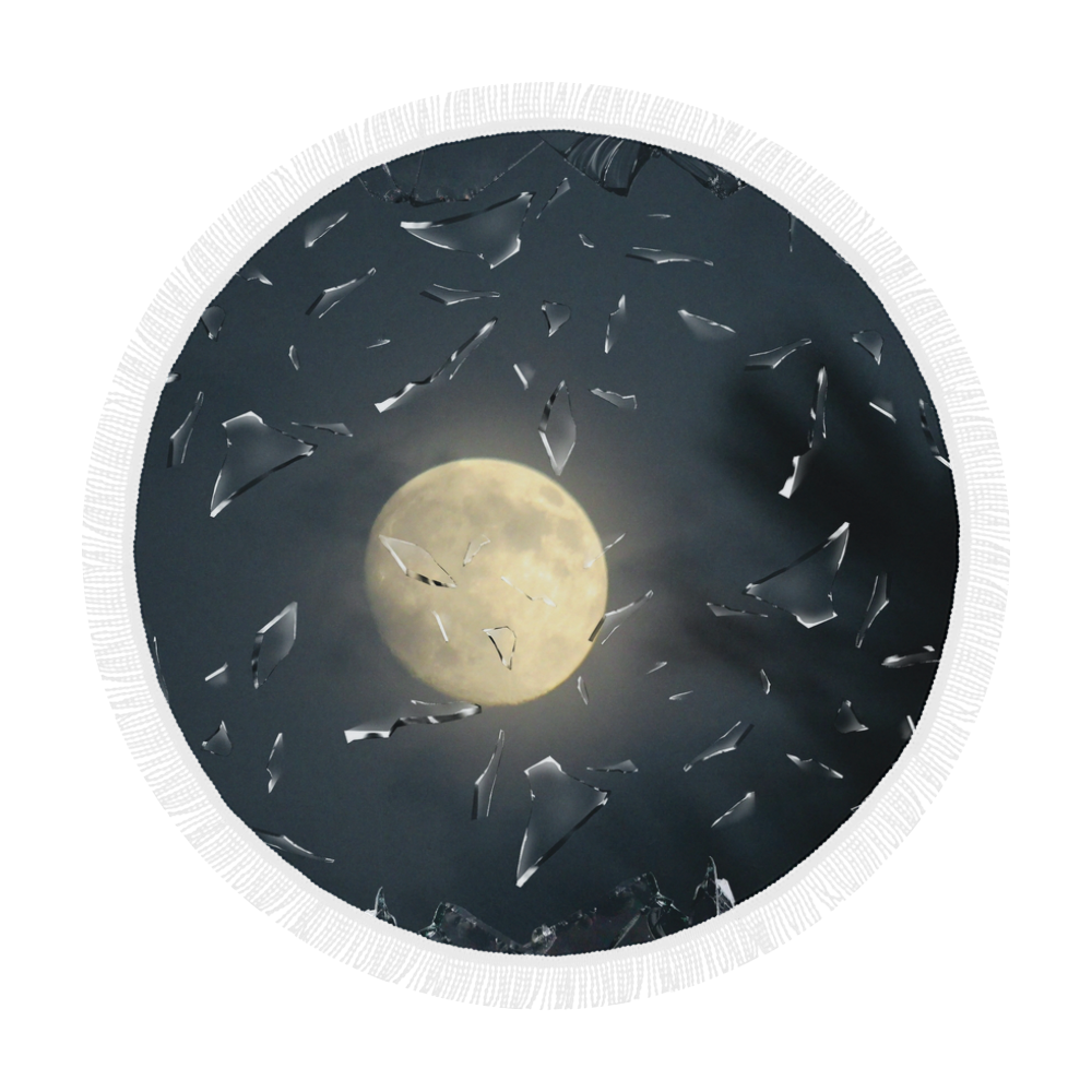 Shattered Moon by Martina Webster Circular Beach Shawl 59"x 59"