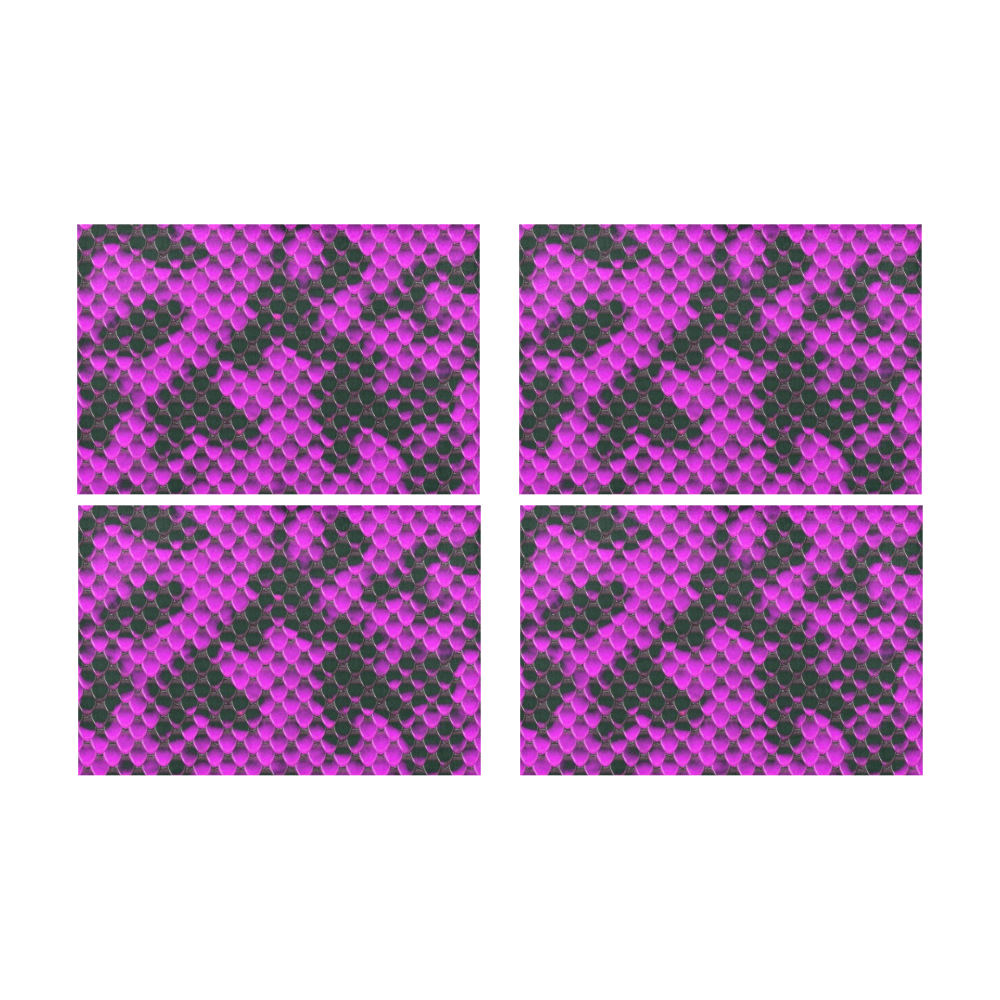 Snake Pattern A hot pink by JamColors Placemat 12’’ x 18’’ (Set of 4)