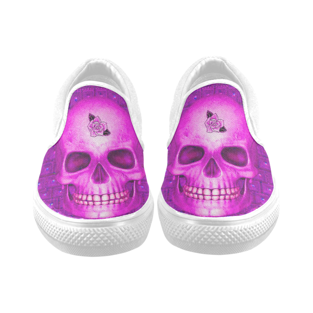 317 new Skull E by JamColors Men's Unusual Slip-on Canvas Shoes (Model 019)