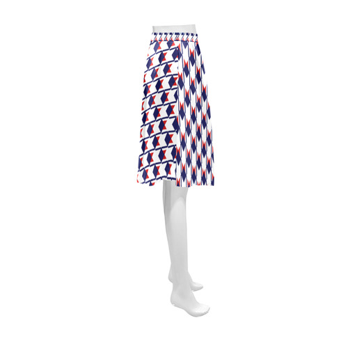 Red White Blue Houndstooth Athena Women's Short Skirt (Model D15)
