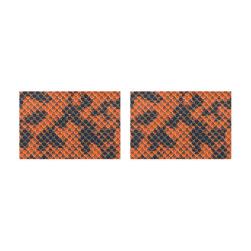 Snake Pattern A orange by JamColors Placemat 12’’ x 18’’ (Set of 2)