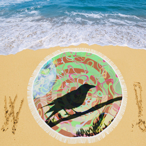 mystic ravens by Martina Webster Circular Beach Shawl 59"x 59"