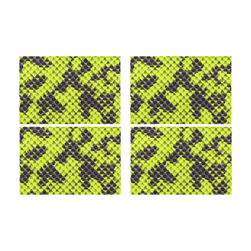 Snake Pattern A yellow by JamColors Placemat 12’’ x 18’’ (Set of 4)