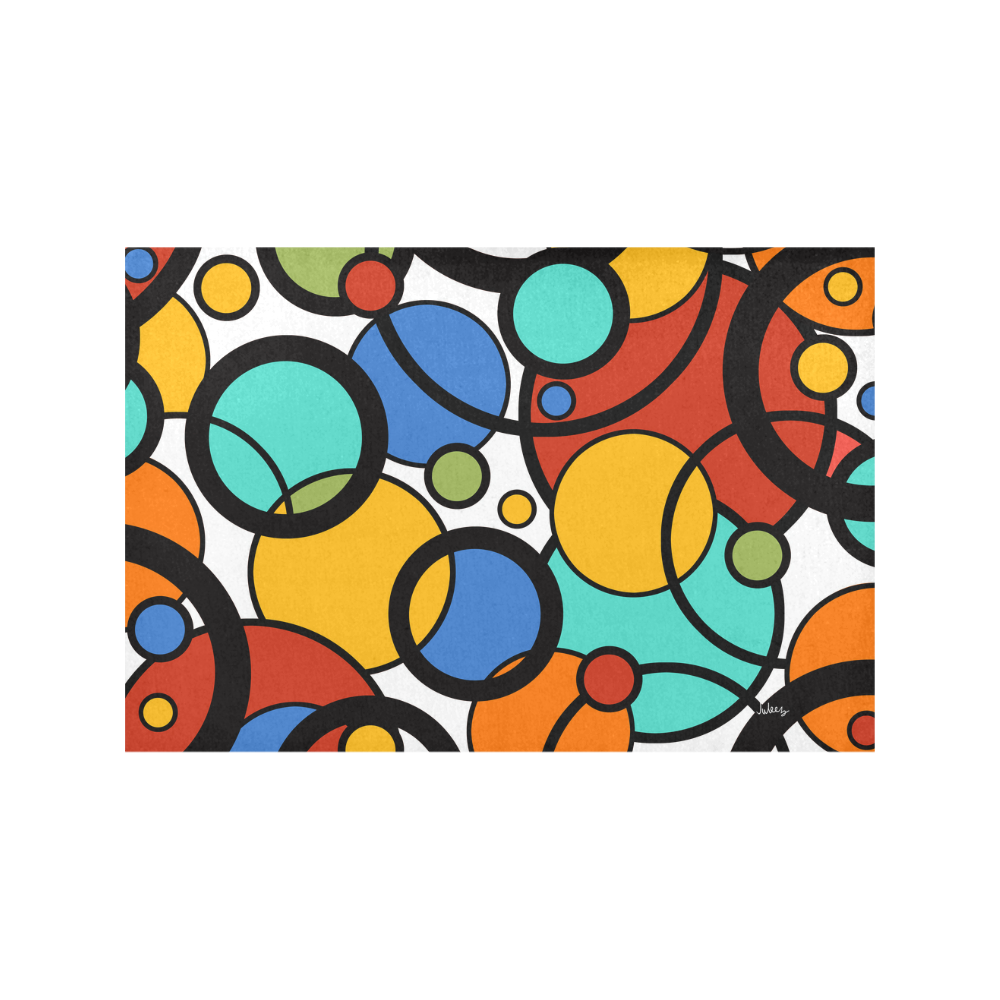 Pop Art Colorful Dot Print Placemat Set Placemat 12’’ x 18’’ (Set of 6)