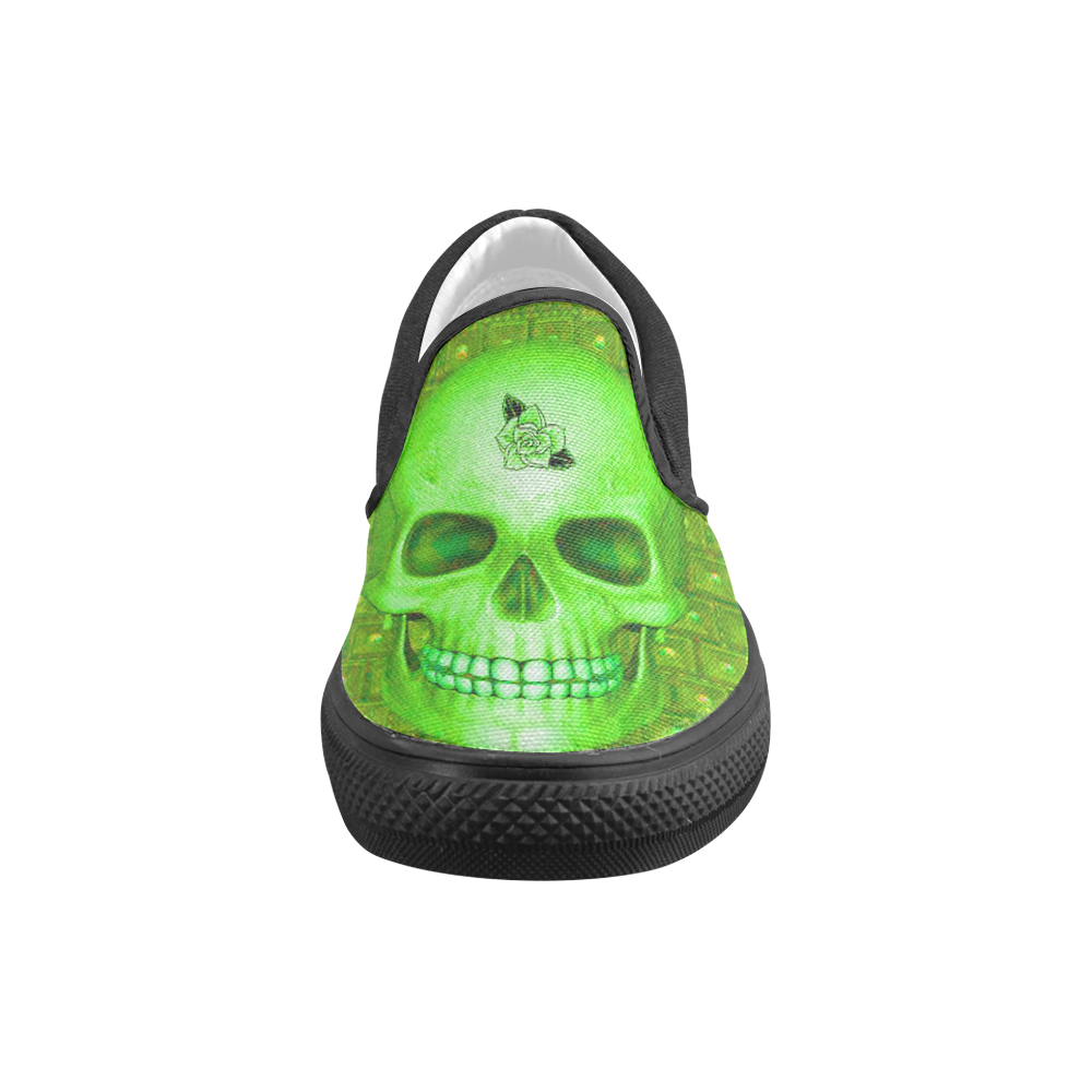 317 new Skull D by JamColors Men's Unusual Slip-on Canvas Shoes (Model 019)