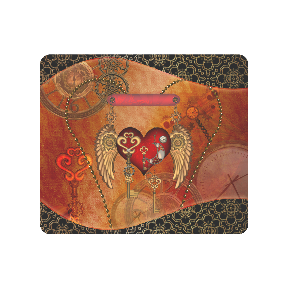 Steampunk, wonderful heart with wings Men's Clutch Purse （Model 1638）